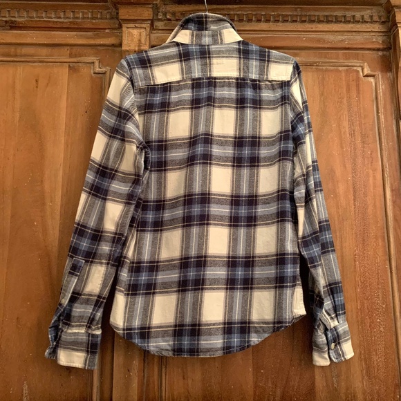 Abercrombie Kids Muscle Plaid Cotton Flannel Button Up Shirt Blue Size XL - Picture 11 of 13